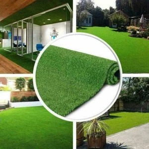 Artificial Grass Carpet Green Fake Synthetic Garden Turf Lawn Mat Landscape Mat - Picture 1 of 13