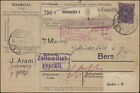 Infla-MiF auf Paketkarte CHEMNITZ 1 - 20.1.23 über Lindau i.B. nach Bern 30.1.23