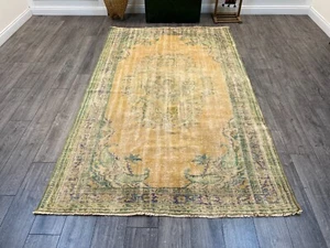 Orange Antique Rug, Oriental Rug, Living Room Rug, Handmade Rug, 5.5  x 9 ft - Picture 1 of 10