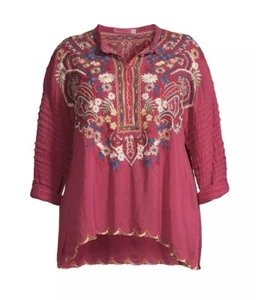Johnny Was Embroidered Top Blouse Tunic Plus Size NWT 1X/XL - Picture 1 of 6