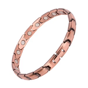 Thin Pure Copper Magnetic Bracelet women Arthritis Pain Relief Balance Energy - Picture 1 of 11