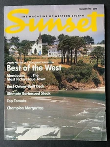 Sunset Magazine February 1993 1990's Lifestyle Travel Recipes Gardening Ads - Picture 1 of 8