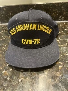 Vintage USS Abraham Lincoln CVN-72 Naval Ship Snapback Baseball Cap Hat - Picture 1 of 4
