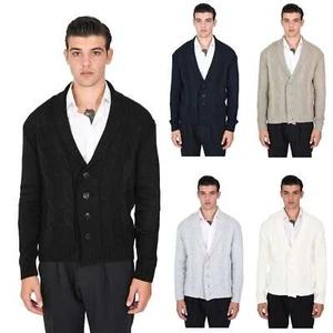 Cardigan Uomo Lana Invernale Sciallato Giacca Elegante a Trecce Made in Italy - Imagen 1 de 21