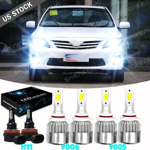 Para For Toyota Corolla 2009 2010 2011 2012 Combo LED faro +luces antiniebla 6x - Foto 1 di 11