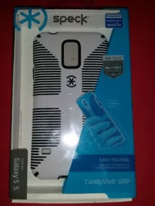 NEW SPECK CandyShell GRIP Case, Samsung Galaxy S5, White / Black (+Temp Glass) - Picture 1 of 4