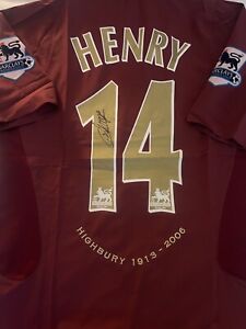 Thierry Henry Signed Arsenal Shirt 2005-2006 home Shirt - Last Season Highbury