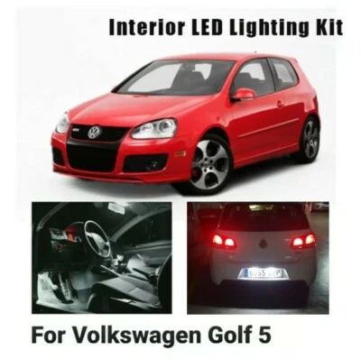 KIT LED INTERNI VW GOLF 5 V CONVERSIONE COMPLETA + LED TARGA + LED POSIZIONE - Imagen 1 de 4
