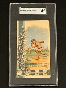 1880s Baseball Trade Card H804-36 Two Out Two Strikes SGC VG 3 (pop:1, higher:0) - Picture 1 of 2