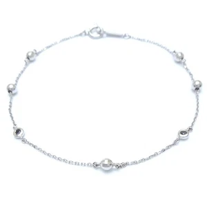 Bracciale fdcp 4°C in oro bianco 18 carati pietra blu taglio sfera a specchio... - Foto 1 di 4