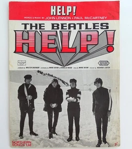 THE BEATLES "HELP!" VINTAGE SHEET MUSIC LENNON &McCARTNEY / NORTHERN SONGS LTD. - Picture 1 of 3