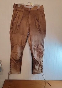 Vintage Side lace Leather Motorcycle Pants. SCHUH ? - Picture 1 of 15