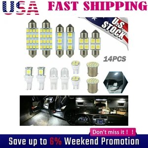 14Pcs T10 36mm LED Interior Car Accessories Kit Map Dome License Plate Lights - Picture 1 of 12