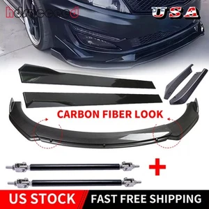 Car Front Bumper Lip Spoiler Splitter Kit Carbon Fiber Style For Kia K5 K4 K3 - Picture 1 of 22