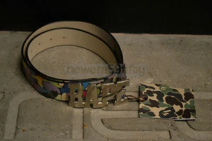 A Bathing Ape 'BAPE' Camo Leather Belt Medium - Picture 1 of 6