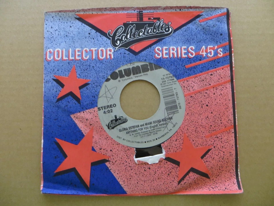 Gloria Estefan & Miami Sound Machine – Anything For You - 1991 - 7" Single VG+ - Image 1 of 4