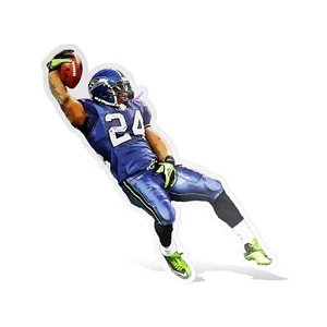 Marshall Lynch TD Blue Seattle Seahawks Hochglanz Aufkleber Vinyl Laminat Kleber - Bild 1 von 7