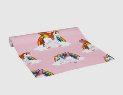 Ugépa franz. Designtapete Horizons 309958 Pink Gelb Blau Grün stylisch Einhorn - Bild 1 von 3