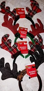 Kinder oder Haustier Weihnachten Geweih Stirnbänder 4er Set Neu mit Etikett - Bild 1 von 2