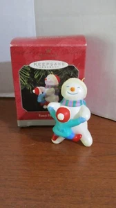 HALLMARK 1998 Dancing Snowman & Boy FANCY FOOTWORK Christmas Ornament in BOX - Picture 1 of 3