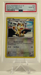 Pokemon 2012 Black & White Next Destinies #80 MEOWTH Reverse PSA 10 LOW POP - Picture 1 of 2