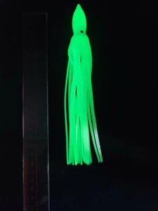 Hoochie Squid Fishing Tackle Glow 7.5" 19cm Trolling Terminal Tackle Tuna Marlin - Picture 1 of 11
