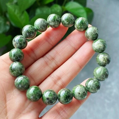 10.8mm Natural Green Diopside Quartz Crystal  Gemstone Beads Bracelet B969 - Image 1 of 4