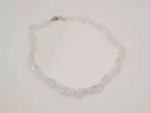 Klar Quarz Chip Choker Halskette Silberfarben Wunderschön Choker - Bild 1 von 6
