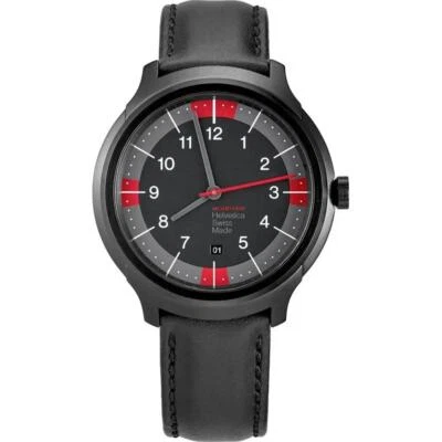 Mondaine Helvetica No1 Bold steel Black Dial Quartz Men Watch MH1.B1222.LB - image 1 of 2