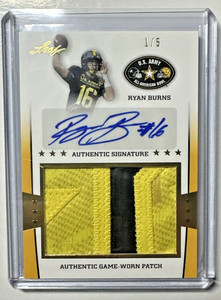 2013 Leaf US Army All-American Bowl Jersey Gold #JA-RB1 Ryan Burns #01/5
