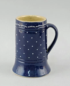 A-9445028 Ceramics Mug Bürgel Thuringia Blue-White Engobe Painting 12 X 14 CM - Picture 1 of 3