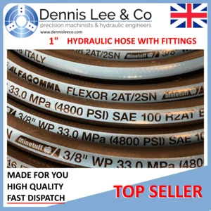 Hydraulic Hose Assembly 1" 2 Wire hose. Pick your size and fittings 250 - 3000mm - Picture 1 of 6