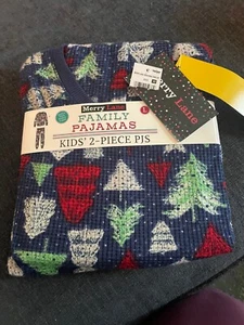 Merry Lane Family Pajamas Kids Large L 2-pc Set Holiday Print new - Picture 1 of 1