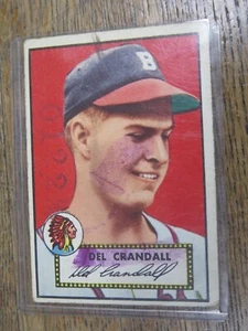 1952 Topps Baseball #162 Del Crandall Boston Braves timbrato numerato vedi - Foto 1 di 3