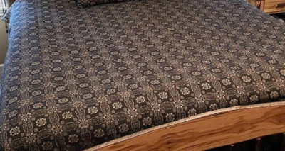 NUEVA COLCHA TEJIDA PRIMITIVA DOBLE NEGRA MOSTAZA COBERTOR GETTYSBURG 78" X 96" Foto 1 de 2