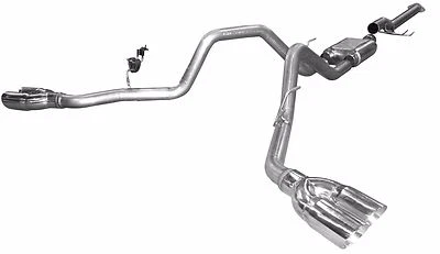 Ford F150 Cat Back escape duplo com ressonador extra Ecoboost 157" com B 2011-2014 - Imagem 1 de 4