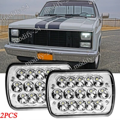Par de faros LED 5x7" 7x6" haz alto/bajo aptos para GMC C1500 C2500 C3500 K1500 Suburban Foto 1 de 4