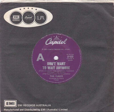 The Tubes – Don't Want To Wait Anymore - 7" single - Image 1 of 2
