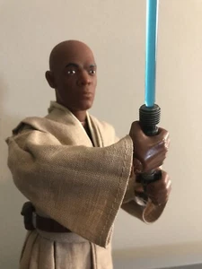 1999 Star Wars Episode I (12") Mace Windu Figur blaues Lichtschwert lose - Bild 1 von 6