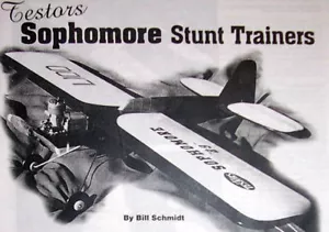 Testors SOPHOMORE 09, 19 & 29 PLANS + FM ARTICLE to Build Three Model Airplanes - Picture 1 of 10