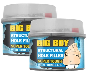 2 x Big Boy Fibre Glass Filler Bridger Strong Multi Purpose Car Home Boat 250ml - Picture 1 of 3