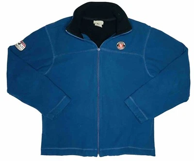 Chaqueta de hombre Walt Disney World años 2000 Mickey Mouse azul polar cremallera completa; talla S Foto 1 de 4