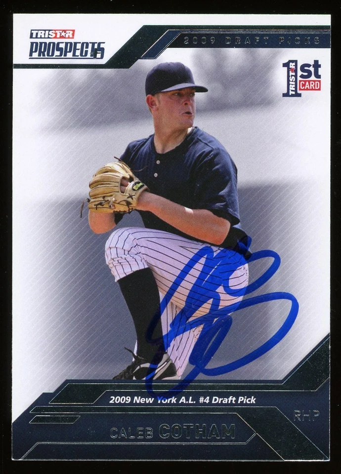 2009 TriStar CALEB COTHAM Signed Card autograph AUTO YANKEES REDS - Image 1 of 1
