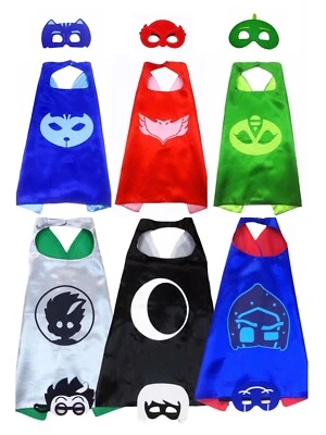 PJ Hero inspired Capes and Masks,Birthday Party Favors Supplies,Catboy,Owlette  - Image 1 of 4