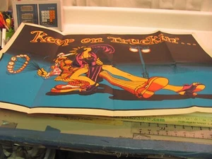 Vintage KEEP ON TRUCKIN’ Blacklight Poster 1972 Boogie Dancing Psychedelic - Picture 1 of 10