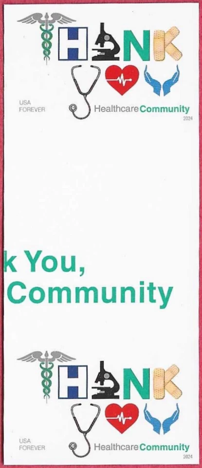 USA Sc. 5947a (F) Healthcare Community 2024 MNH V pair gutter  NO DIE CUTS - Image 1 of 1