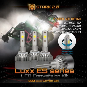 Snowmobile LED Total 132W 14800LM 6000K Headlight High Combo Kit 800 Series 4Pcs - Picture 1 of 6