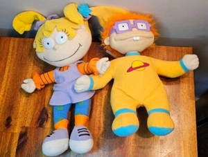 Vintage Rugrats Slumber Party Chuckie Doll Plush Pajamas & Angelica Plush - Picture 1 of 5