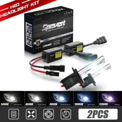 H1 H3 H7 H8 H9 9005 9006 55W HID Xenon Headlight 2X Bulbs & Ballasts Error Free - Image 1 of 4