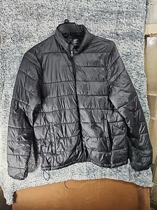 ABERCROMBIE & FITCH Puffer Jacket Womens Medium Black Quilted Primaloft - Picture 1 of 10